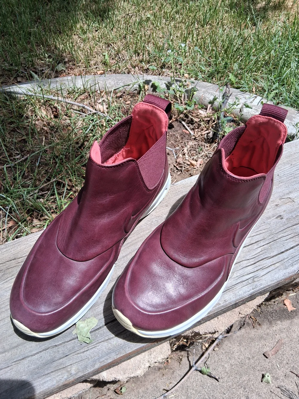 Nike Air Max Thea Mid Night Maroon Burgundy Leather Sneaker Boots 859550-600